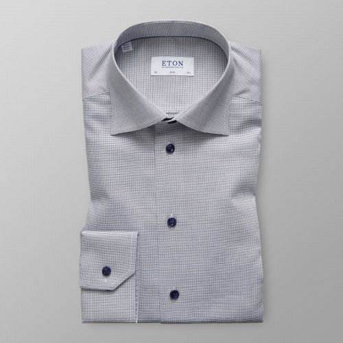 Navy Micro Check Shirt 