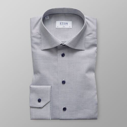 Navy Micro Check Shirt 