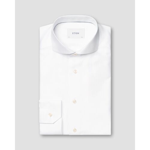 Eton Contemporary Fit - White Herringbone Signature Dobby Shirt